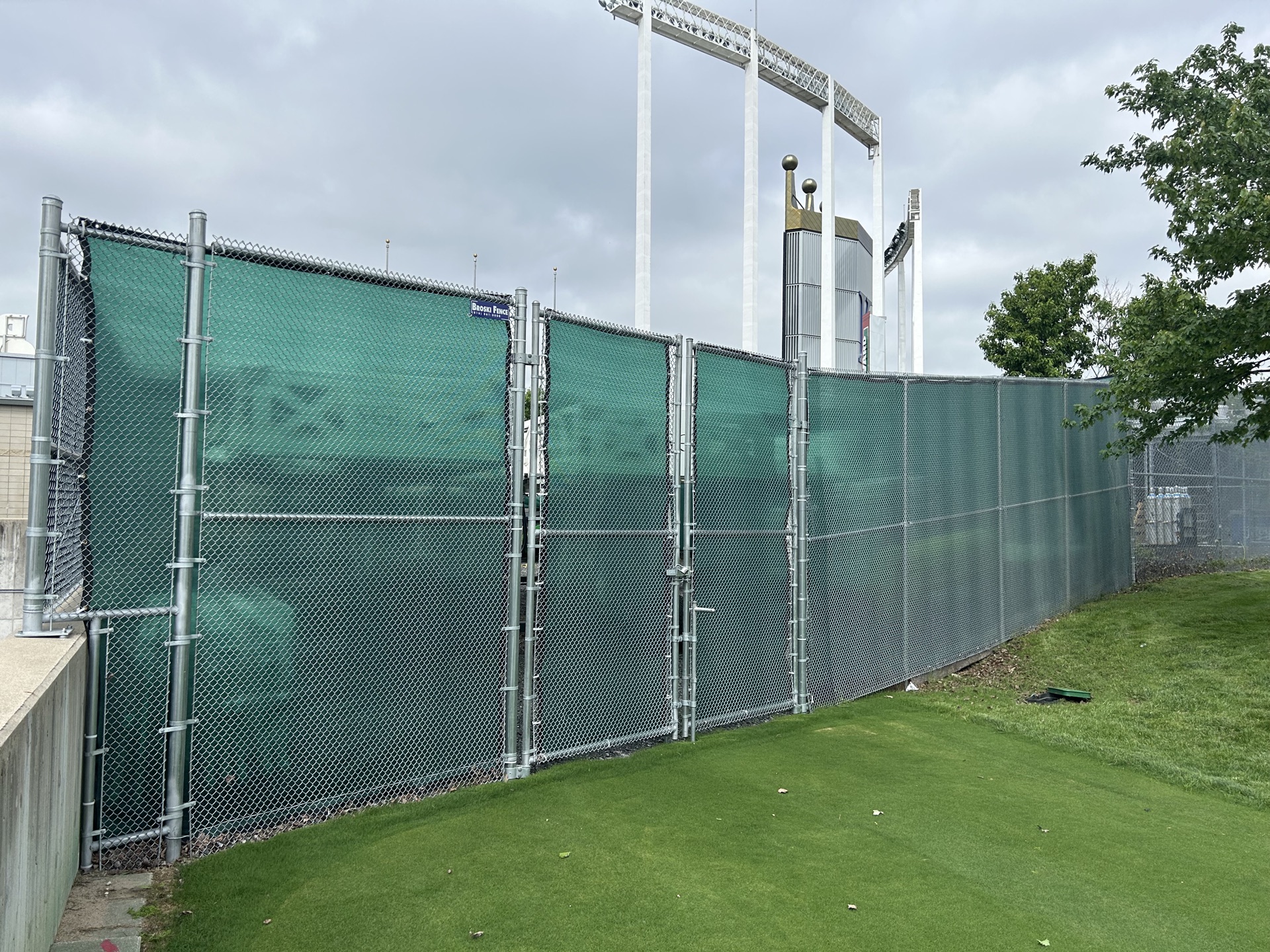 Chain link fence at Kauffman Stadium, Kansas City