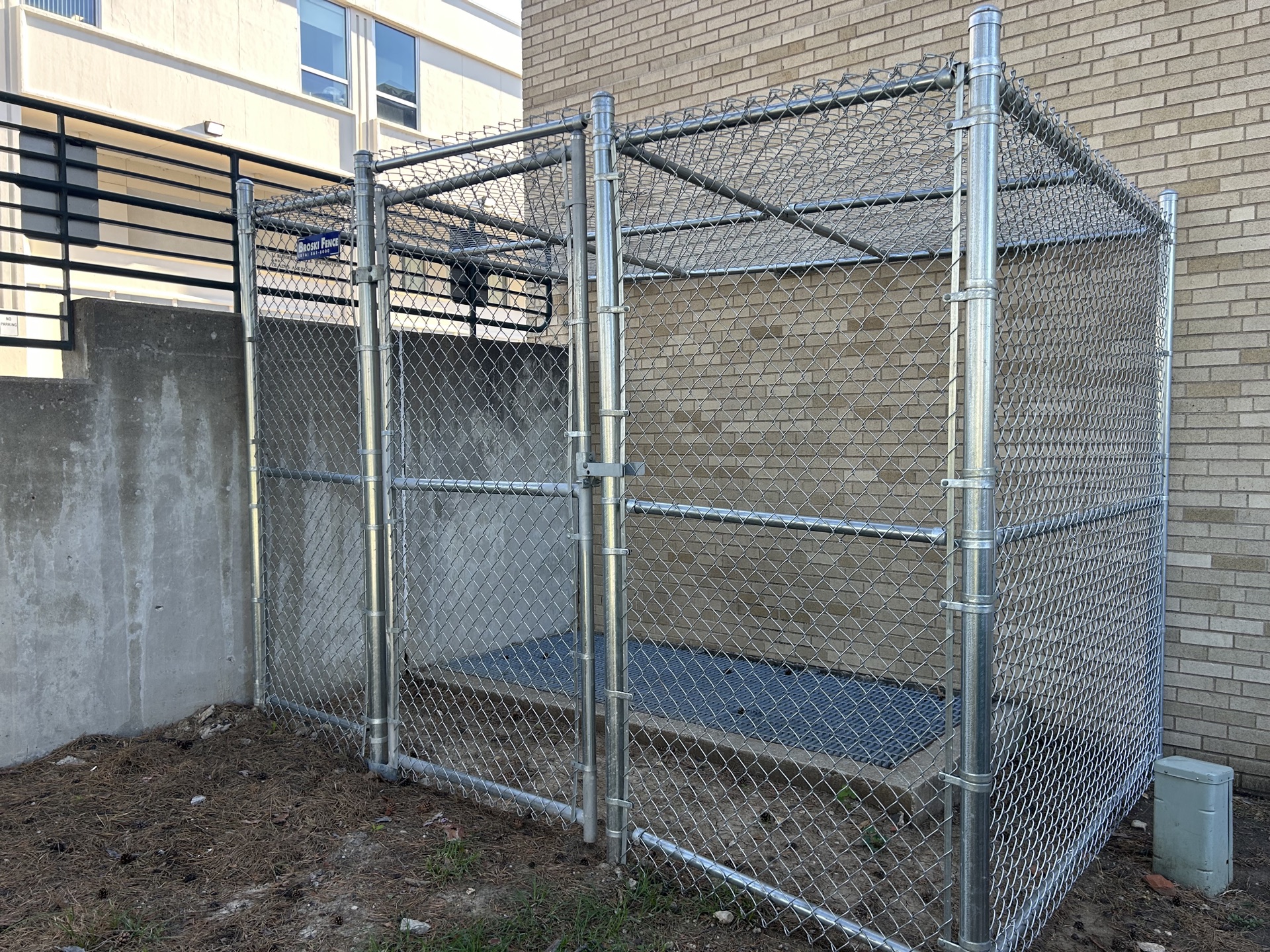 Commercial chain link fence installation