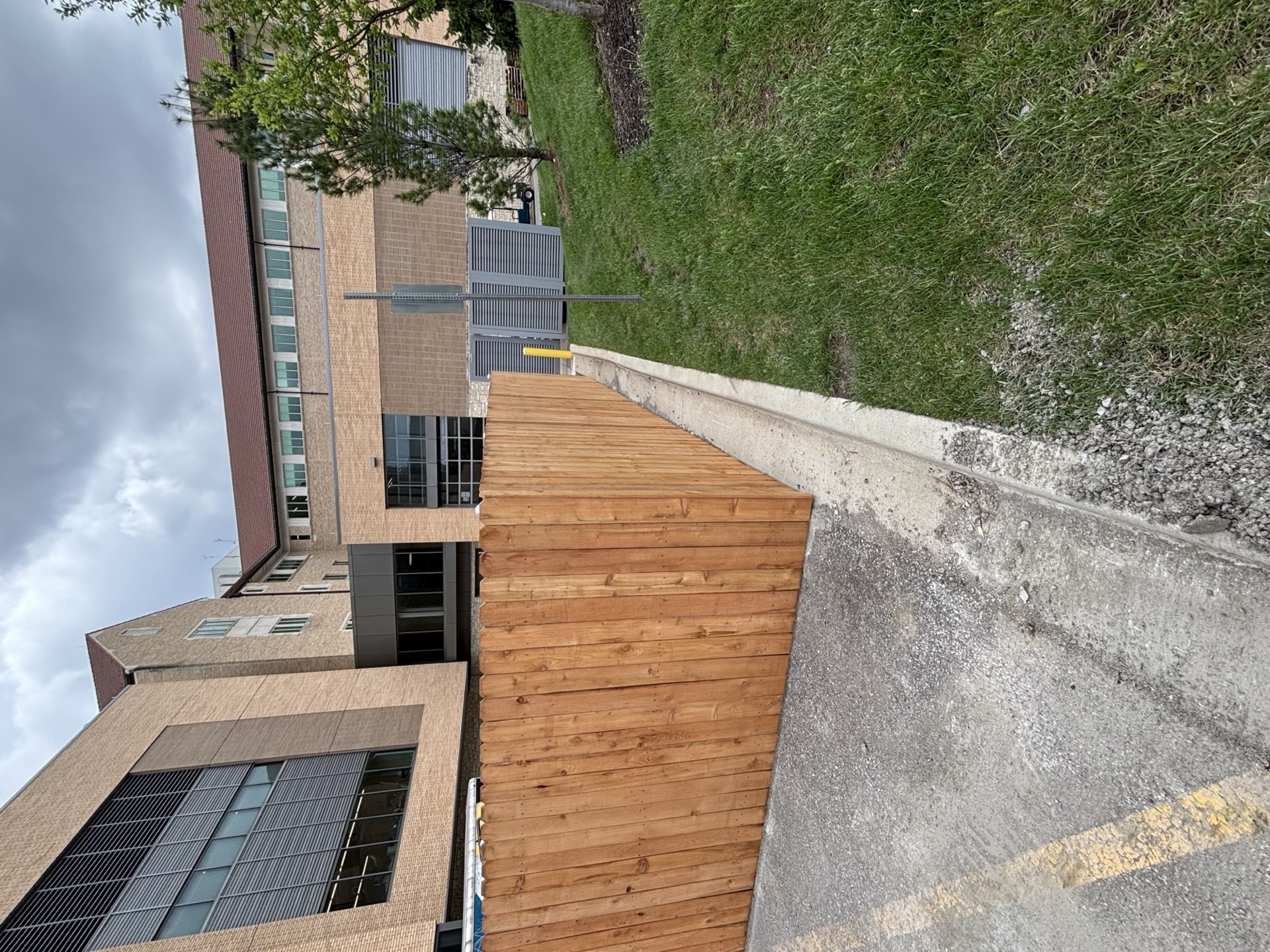 Commercial wood fence installation